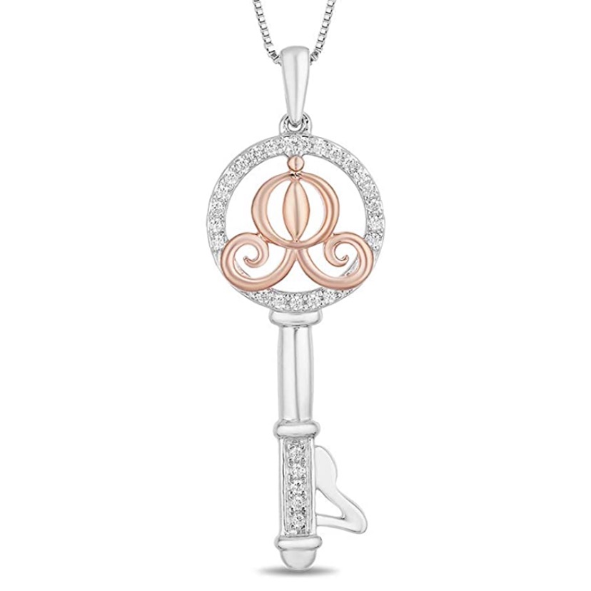 Enchanted Disney Diamond Cinderella Key Necklace 427$